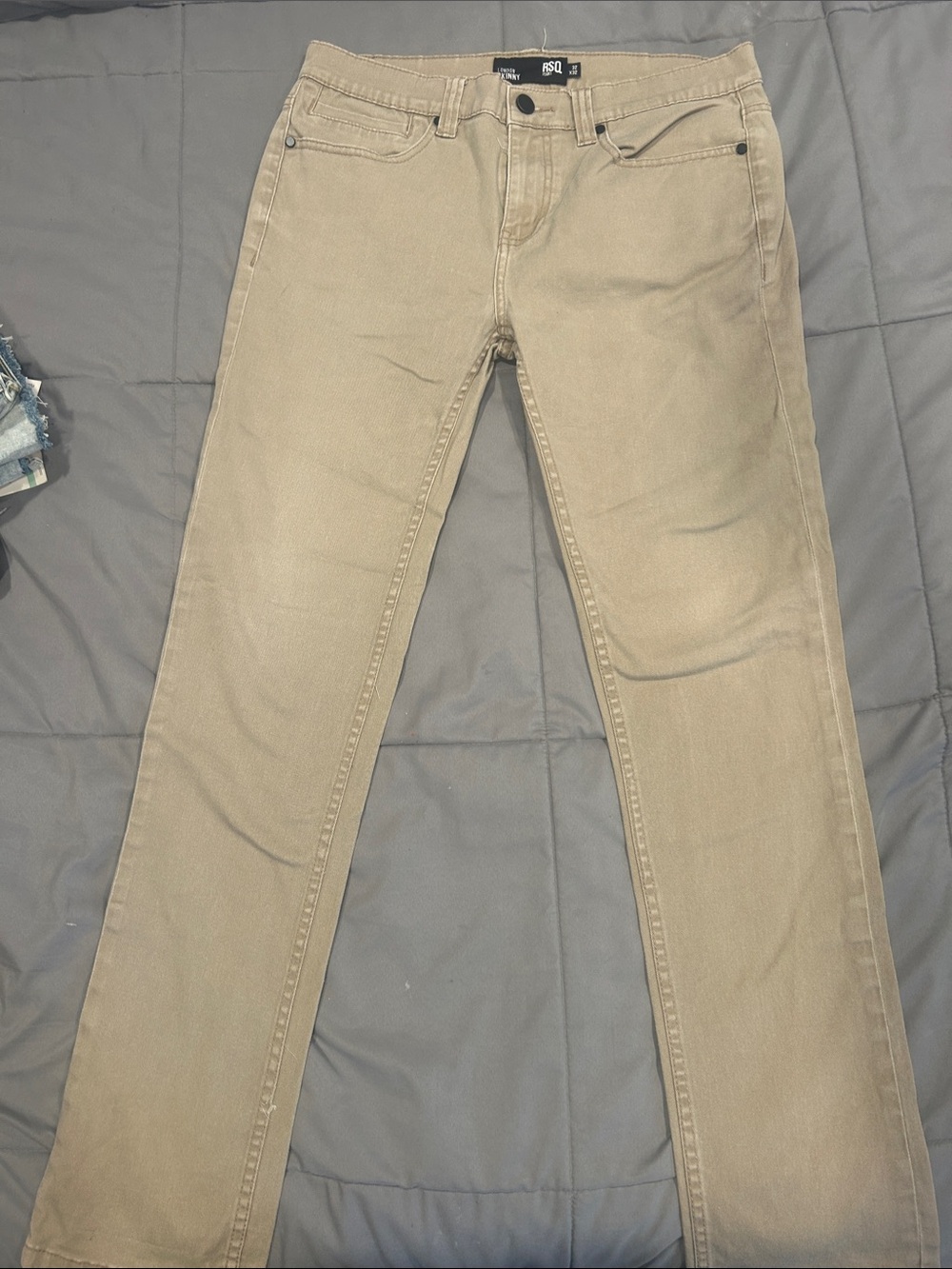 RSQ London Skinny Jeans in Khaki-Taupe